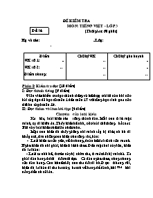 Đề kiểm tra cuối học kì I Tiếng việt, Toán Lớp 3 - Năm học 2007-2008 - Trường Tiểu học Tiên Phong