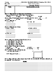 Đề kiểm tra cuối học kì I Toán Khối 4 (Có đáp án) - Năm học 2013-2014