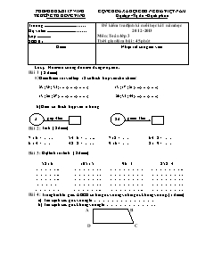 Đề kiểm tra cuối học kì I Toán Lớp 3 - Năm học 2012-2013 - Trường Tiểu học Đông Vĩnh
