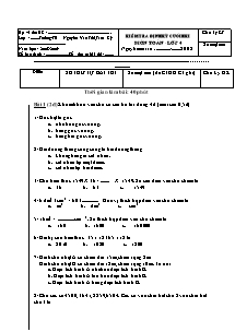 Đề kiểm tra cuối học kì I Toán Lớp 4 - Năm học 2008-2009 - Trường Tiểu học Nguyễn Văn Trỗi