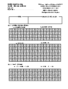 Đề kiểm tra cuối học kì I Toán Lớp 4 - Năm học 2013-2014 - Trường Tiểu học Bằng Giã