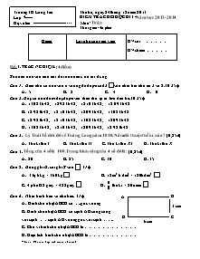 Đề kiểm tra cuối học kì I Toán Lớp 4 - Năm học 2013-2014 - Trường Tiểu học Long Tân