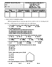 Đề kiểm tra cuối học kì I Toán Lớp 4 - Năm học 2013-2014 - Trường Tiểu học Bình Thành 4