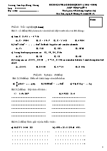 Đề kiểm tra cuối học kì I Toán Lớp 4 - Năm học 2013-2014 - Trường Tiểu học Hưng Thông