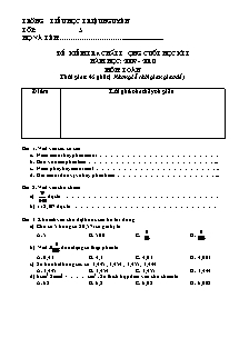 Đề kiểm tra cuối học kì I Toán Lớp 5 - Năm học 2009-2010 - Trường Tiểu học Triệu Nguyên