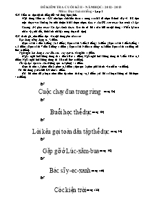 Đề kiểm tra cuối học kì II Đọc thành tiếng Lớp 3 - Năm học 2012-2013