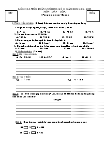 Đề kiểm tra cuối học kì II môn Toán, Tiếng việt Khối 3 - Năm học 2012-2013