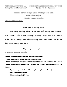 Đề kiểm tra cuối học kì II Tiếng việt cấp Tiểu học - Năm học 2011-2012 - Trường Tiểu học Mường Chùm A