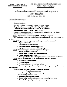 Đề kiểm tra cuối học kì II Tiếng việt Lớp 3 - Năm học 2009-2010 - Trường Tiểu học Tân Thạnh 1