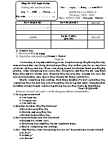 Đề kiểm tra cuối học kì II Tiếng việt Lớp 3 - Năm học 2012-2013 - Trường Tiểu học Nam Trân