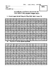 Đề kiểm tra cuối học kì II Tiếng việt Lớp 4 - Năm học 2007-2008