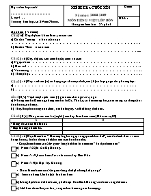Đề kiểm tra cuối học kì II Tiếng việt Lớp 4 - Năm học 2008-2009 - Trường Tiểu học số 2 Nam Phước