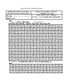 Đề kiểm tra cuối học kì II Tiếng việt Lớp 4 - Năm học 2012-2013 - Phan Thị Thanh Trang