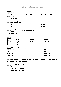 Đề kiểm tra cuối học kì II Toán Khối Tiểu học - Năm học 2008-2009