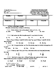 Đề kiểm tra cuối học kì II Toán Lớp 3 - Năm học 2012-2013 - Phòng GD&ĐT Hoài Nhơn