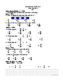 Đề kiểm tra cuối học kì II Toán Lớp 4 - Đề 1 đến 4