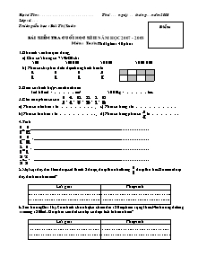 Đề kiểm tra cuối học kì II Toán Lớp 4 - Năm học 2007-2008 - Trường Tiểu học Bùi Thị Xuân