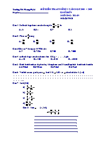 Đề kiểm tra cuối học kì II Toán Lớp 4 - Năm học 2008-2009 - Trường Tiểu học Phong Mỹ 2