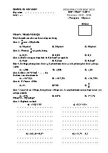 Đề kiểm tra cuối học kì II Toán Lớp 4,5 - Năm học 2013-2014 - Trường Tiểu học Vân Xuân