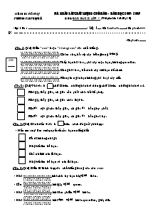 Đề kiểm tra cuối năm Các môn Khối Tiểu học - Năm học 2007-2008 - Trường Tiểu học Thụy Hải