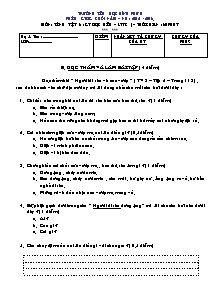 Đề kiểm tra cuối năm Các môn Lớp 3,4,5 - Năm học 2012-2013 - Trường Tiểu học Bình Phú B