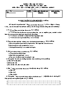 Đề kiểm tra cuối năm Các môn Lớp 4 - Năm học 2013-2014 - Trường Tiểu học Tân Bình A