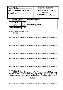 Đề kiểm tra cuối năm môn Tiếng việt Khối 3 - Năm học 2009-2010