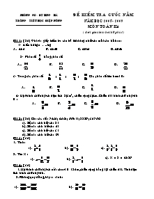 Đề kiểm tra cuối năm Toán Lớp 4 - Năm học 2008-2009 - Trường Tiểu học Điệp Nông