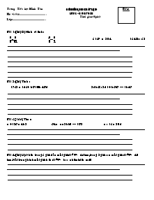Đề kiểm tra cuối năm Toán Lớp 4 - Trường Tiểu học Minh Tân