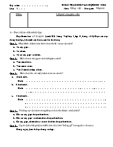 Đề kiểm tra cuối năm Toán, Tiếng việt Lớp 3 (Kèm đáp án) - Năm học 2012-2013