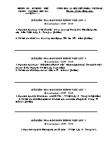 Đề kiểm tra đầu năm Đọc cấp Tiểu học - Năm học 2009-2010 - Trường Tiểu học Phú Gia