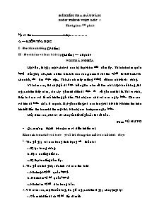 Đề kiểm tra đầu năm môn Toán, Tiếng việt Lớp 3