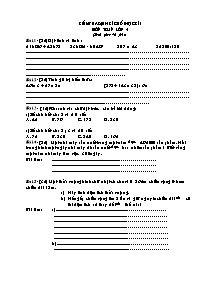 Đề kiểm tra định kì cuối học kì I Các môn Lớp 4