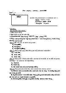 Đề kiểm tra định kì cuối học kì II Tiếng việt Lớp 3 - Năm học 2009-2010