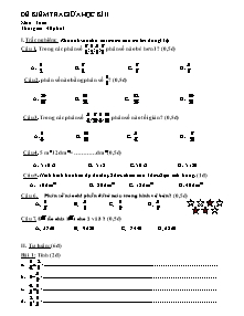 Đề kiểm tra định kì giữa học kỳ II Toán Khối 4