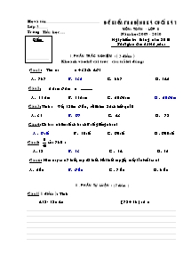 Đề kiểm tra định kì học kì I Toán, Tiếng việt Lớp 3 - Năm học 2009-2010