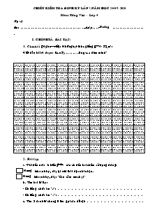 Đề kiểm tra định kì lần 1 Tiếng việt Khối 4 - Năm học 2009-2010