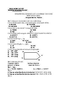 Đề kiểm tra định kì lần 1 Toán Lớp 4 - Năm học 2013-2014 - Trường Tiểu học Hà Sen