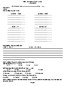 Đề kiểm tra định kì lần 2 Toán Lớp 4 (Có đáp án)