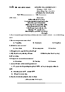 Đề kiểm tra định kì lần 3 Tiếng việt Lớp 3 - Năm học 2009-2010 - Trường Tiểu học Hùng Vương