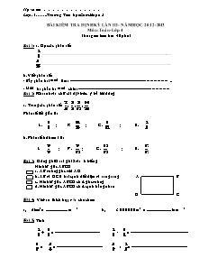 Đề kiểm tra định kì lần 3 Toán, Tiếng việt Lớp 4 - Năm học 2012-2013 - Trường Tiểu học Cắm Muộn 2