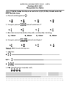 Đề kiểm tra định kì môn Toán Lớp 4 - Năm học 2013-2014