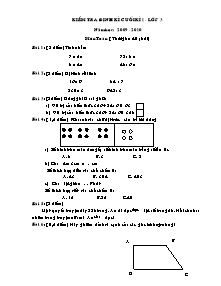 Đề kiểm tra định kỳ cuối học kì I Toán, Tiếng việt Lớp 3 - Năm học 2009-2010