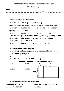 Đề kiểm tra định kỳ lần 1 môn Toán Lớp 4 - Năm học 2009-2010