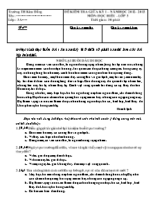 Đề kiểm tra giữa học kì I Đọc hiểu Lớp 3 - Năm học 2012-2013 - Trường Tiểu học Kim Đồng