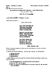 Đề kiểm tra giữa học kì I Tiếng việt Lớp 3 - Năm học 2007-2008 - Trường Tiểu học Bà Triệu