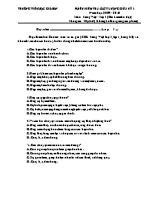 Đề kiểm tra giữa học kì I Tiếng việt Lớp 3 - Năm học 2009-2010 - Trường Tiểu học Gio Sơn