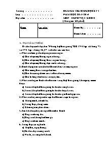 Đề kiểm tra giữa học kì I Tiếng việt Lớp 4 - Đề 2 - Năm học 2013-2014