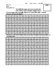 Đề kiểm tra giữa học kì I Tiếng việt Lớp 4 - Năm học 2008-2009 - Trường Tiểu học Bùi Thị Xuân