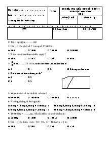 Đề kiểm tra giữa học kì I Toán Lớp 4 - Đề 2 - Năm học 2009-2010 - Trường Tiểu học Tô Vĩnh Diện